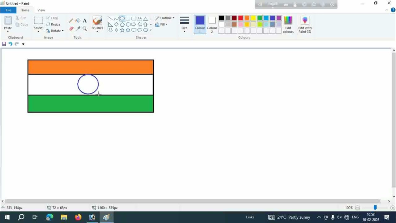Paint।। Draw Indian National Flag।। Paint এ কিভাবে পতাকা অংকন করা যায়। কম্পিউটার ড্রয়িং।