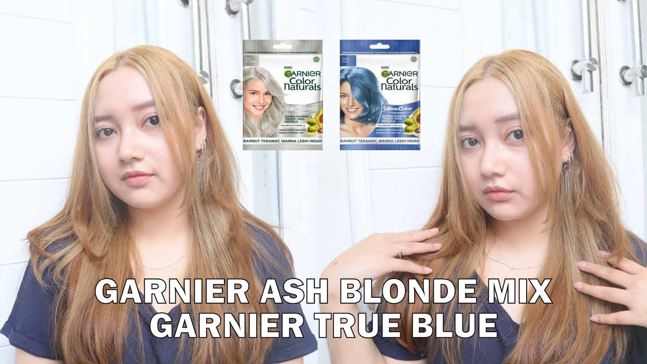 Garnier Ash Blonde Mix Garnier True Blue TANPA BLEACHING! | Permata Chae