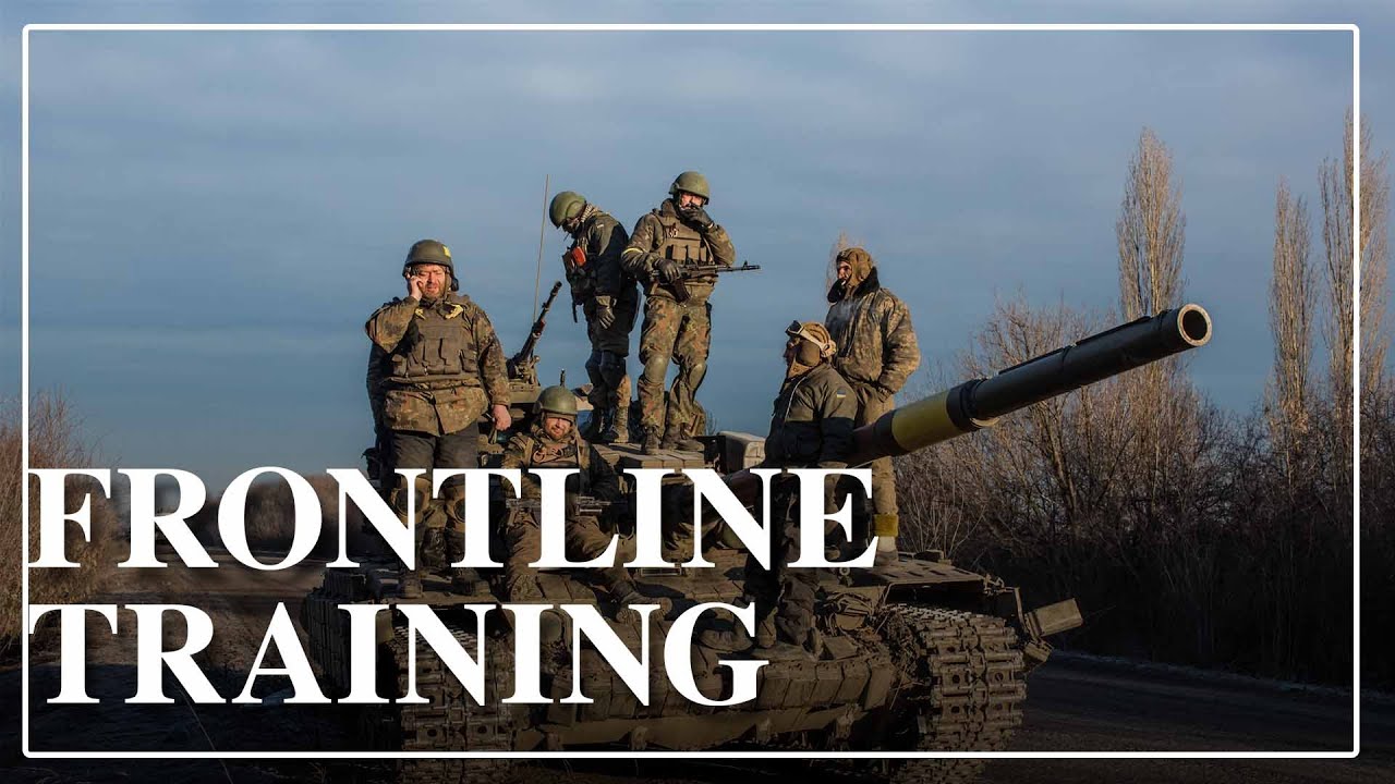 Ukrainian soldiers on Donetsk frontline practice combat training