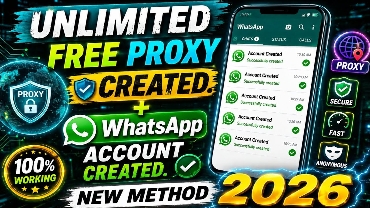 Unlimited Free Proxy Created Method.And WhatsApp Account Create. New Method 2026 #telegram #whatsapp