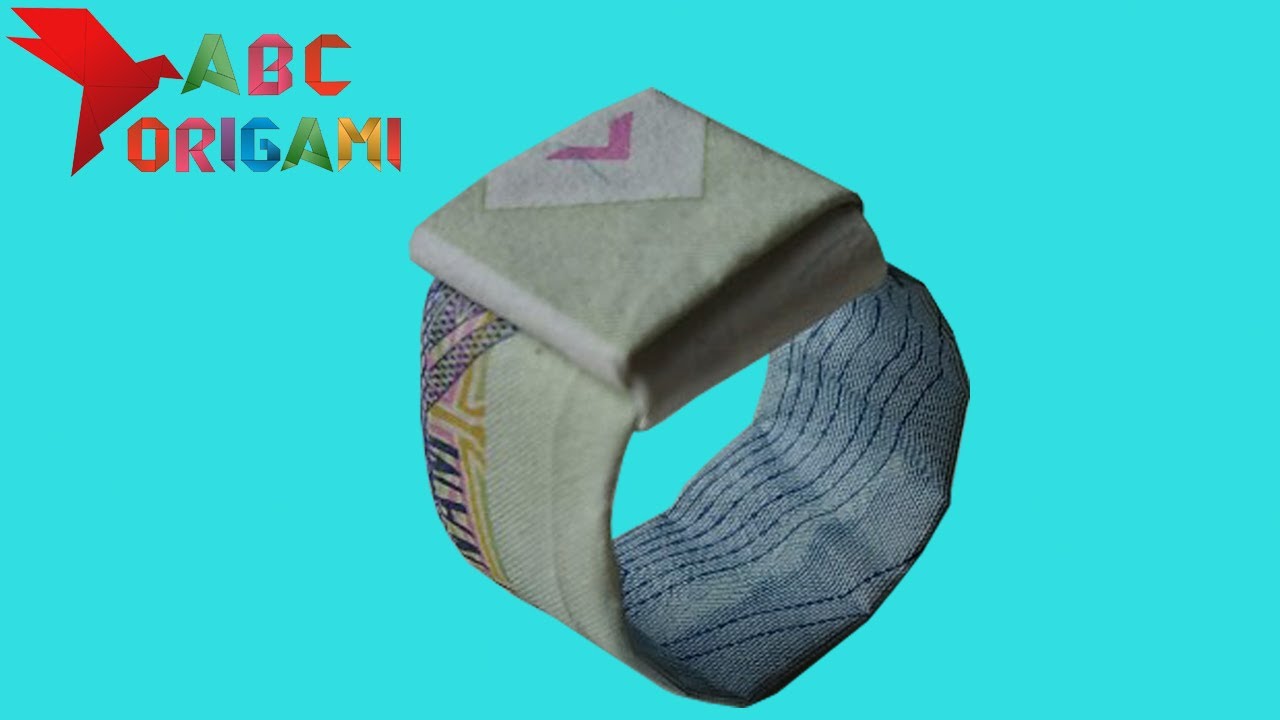 Gấp nhẫn bằng tiền|Cách gấp nhẫn bằng tiền giấy| ABC Origami | Full HD