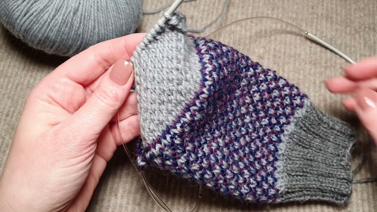 Укреплённая пятка  упрощённый бумеранг I Socks I Reinforced heel simplified boomerang