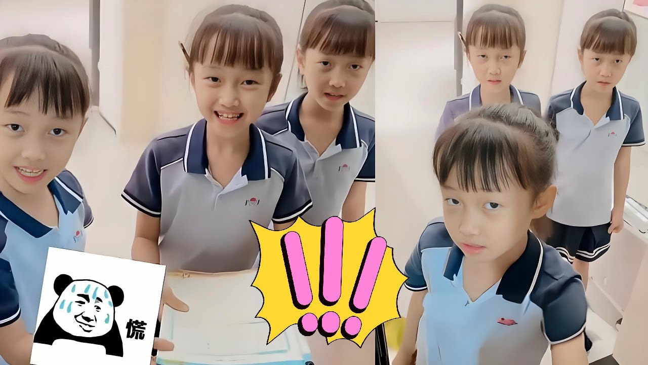 When a stranger knocks on the door, the triplets p