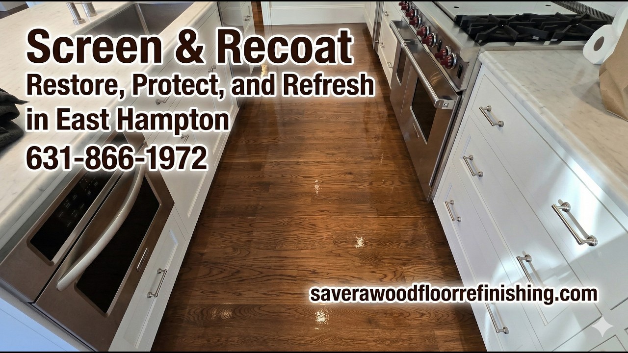 1-Day Dustless Screen and Recoat hardwood floor refinishing #easthampton #screenandrecoat 