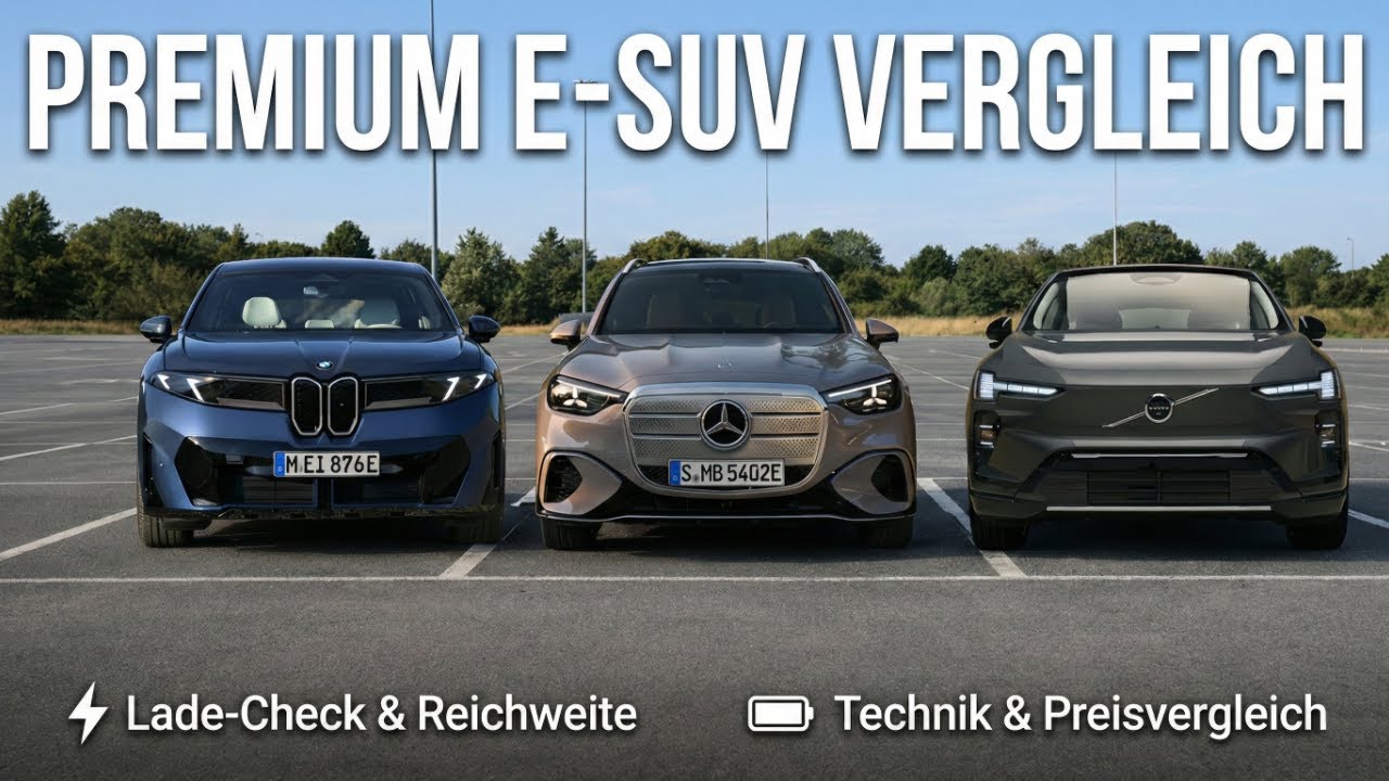 Volvo EX60, Mercedes GLC EQ und BMW iX3 – E-SUVs im Premium-Vergleich