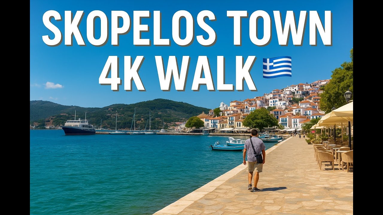 Skopelos Town Walking Tour 🇬🇷 | 4K UHD | Greece Walking Tours