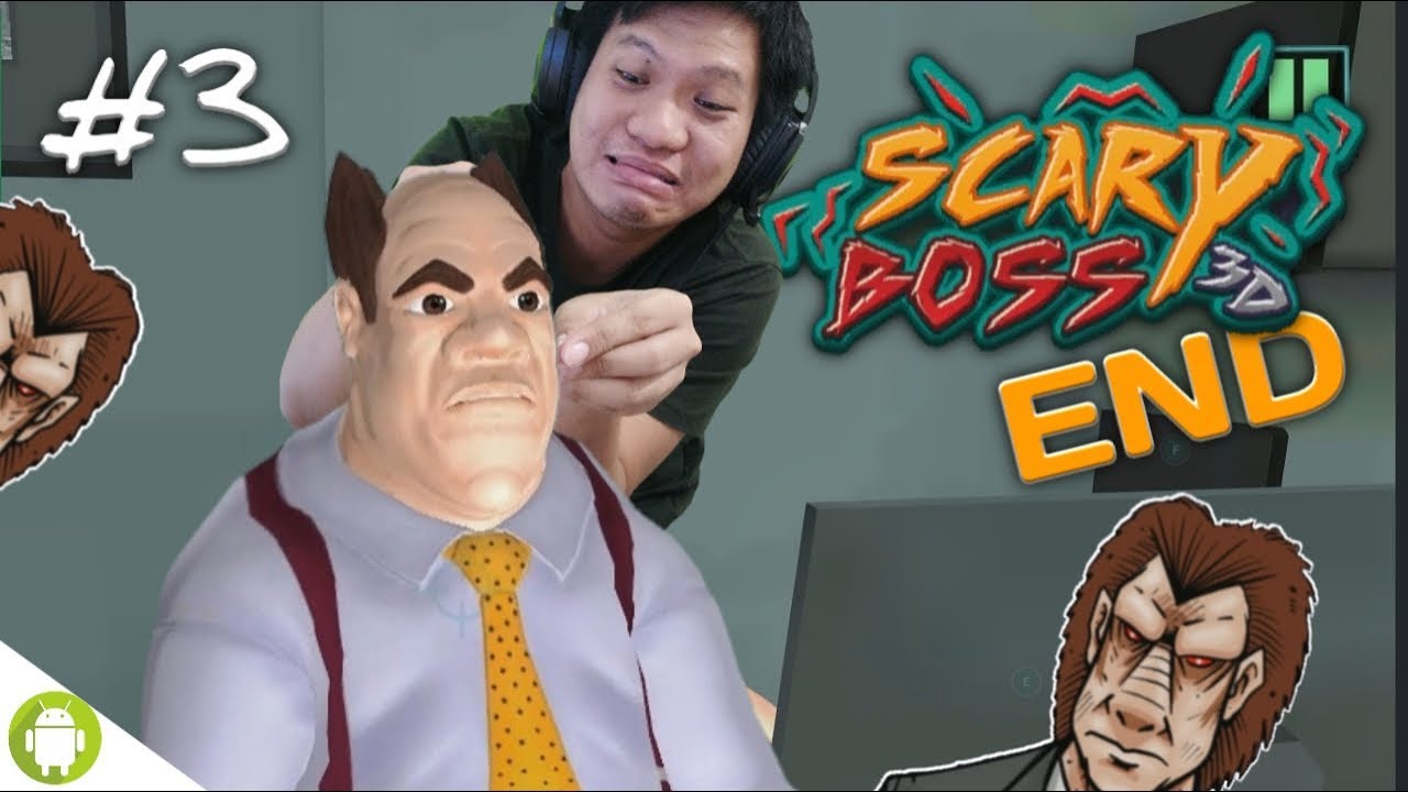 BOS BAIK YANG TERSAKITI HAHA!! Scary Boss 3D Part 3 END [SUB INDO] ~Bos Baru Tapi Culun haha!!