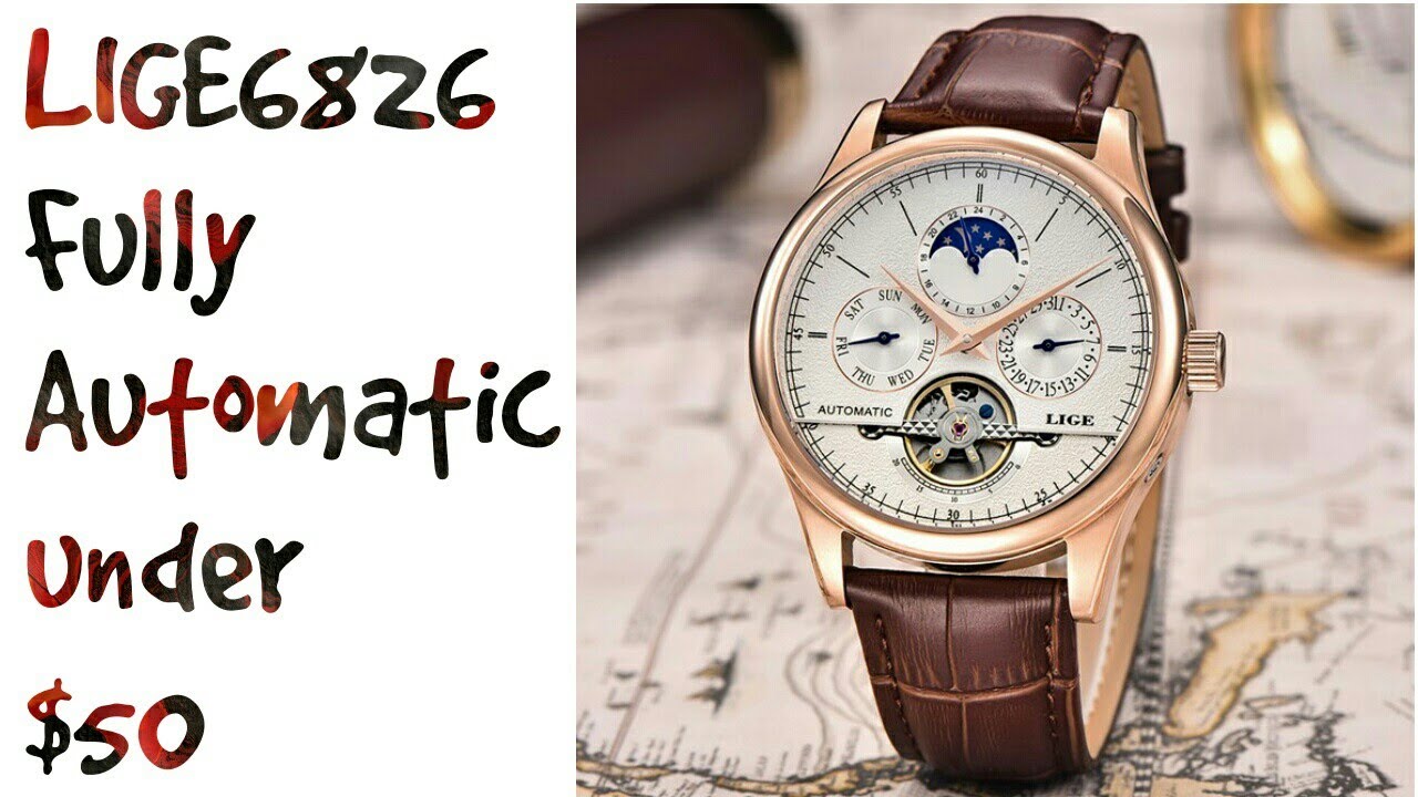 LIGE6826 Fully Automatic Open Heart wristwatch full review in English