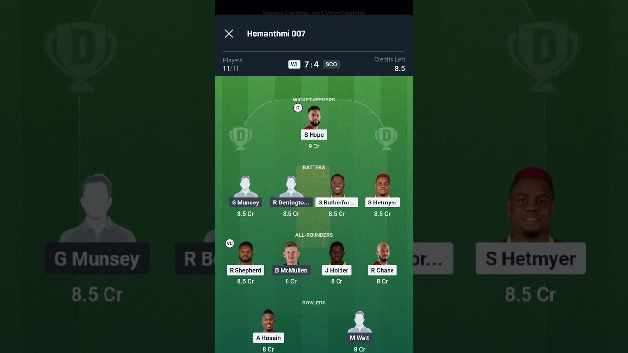WI vs SCO Dream11 Prediction | WI vs SCO Dream11 | West Indies vs Scotland T20 Match