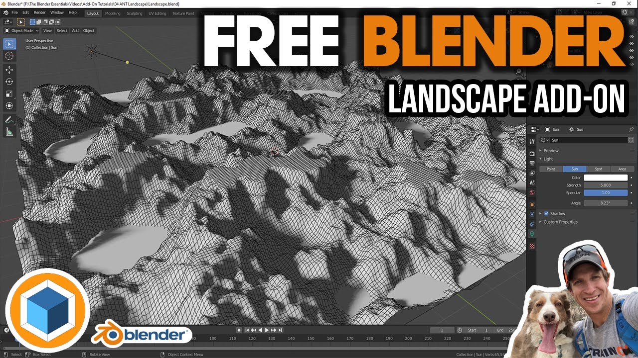 Создание ЛАНДШАФТОВ В Blender с помощью бесплатного дополнения ANT Landscapes