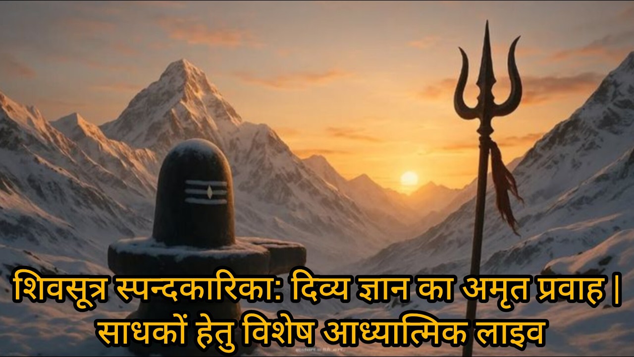 शिवसूत्र स्पन्दकारिका: दिव्य ज्ञान का अमृत प्रवाह | साधकों हेतु विशेष आध्यात्मिक लाइव
