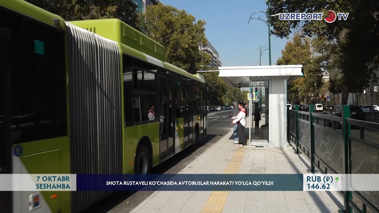 Shota Rustaveli ko‘chasida avtobuslar harakati yo‘lga qo‘yildi