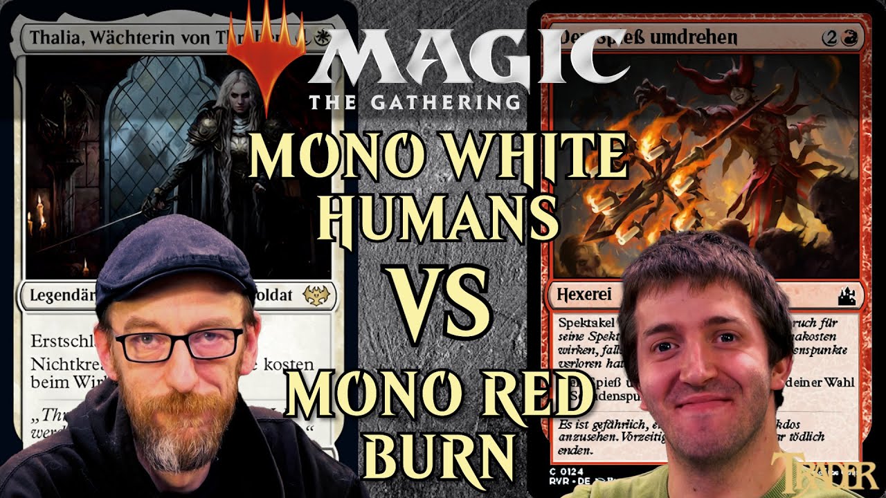 MTG Pioneer Format Deck Duelle | Magic the Gathering deutsch | mono white humans vs mono red burn