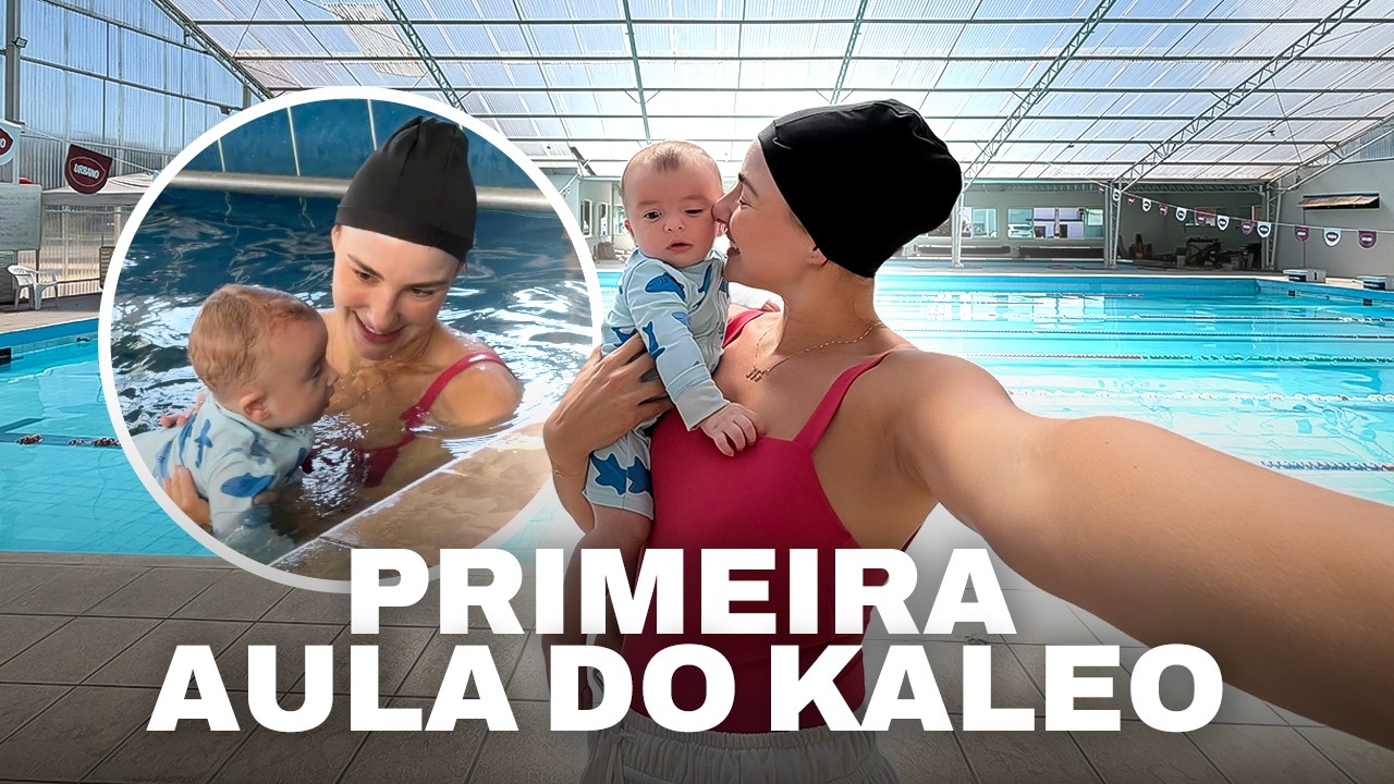 BEBÊ DE 6 MESES NA NATAÇÃO! Primeira aula do Kaleo | Amanda Lunelli