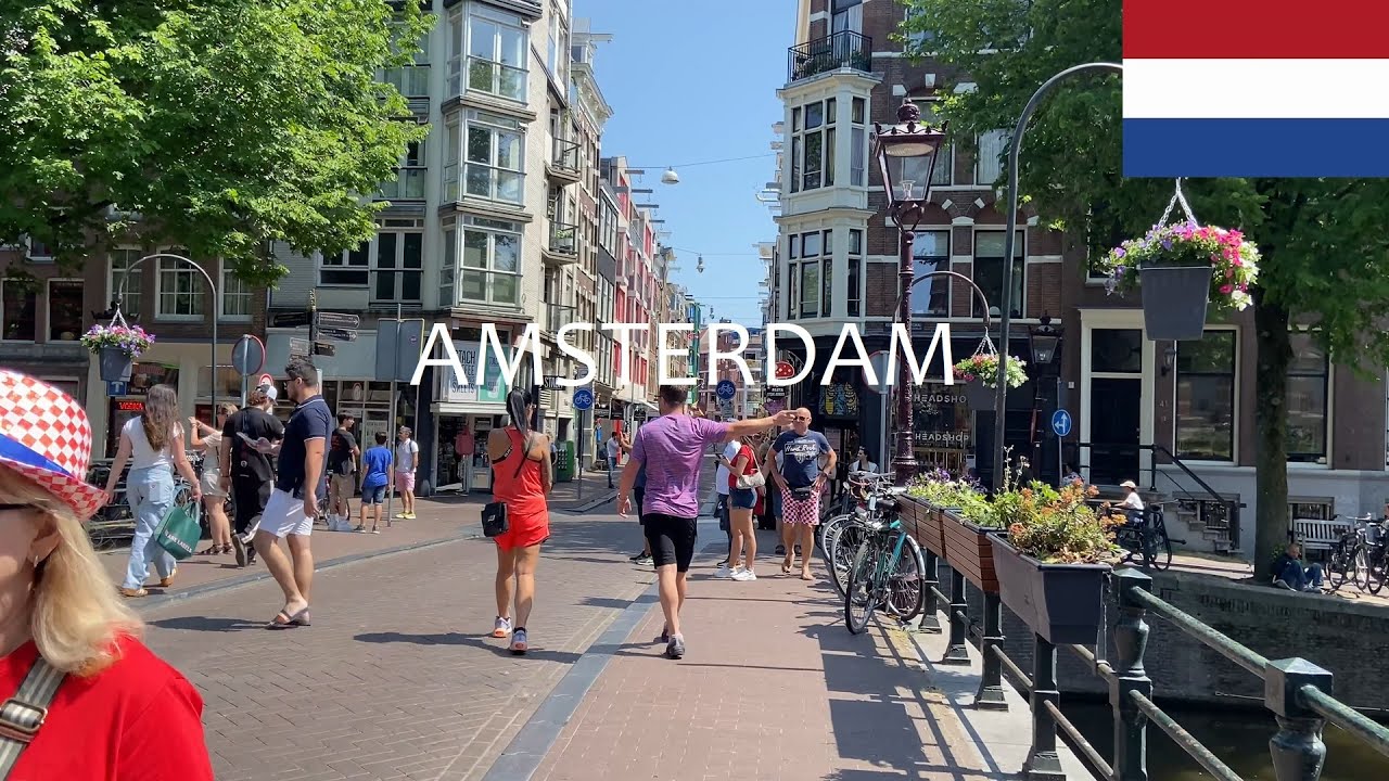 4K Walking in Amsterdam Netherlands l Amazing summer Walk l  Vibrant City Centre l Lets expolore! P1