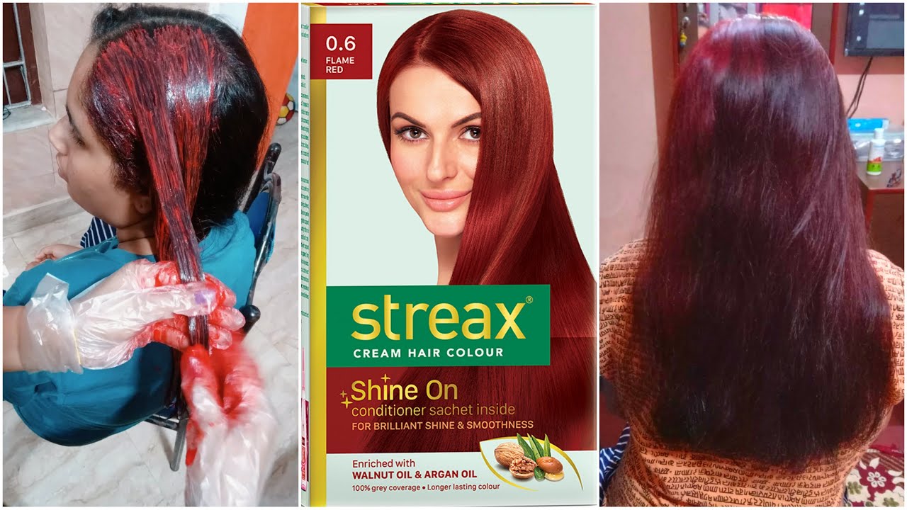 Parlour like hair colour at home at under 150 rs | Streax 0.6 flame red with greate result