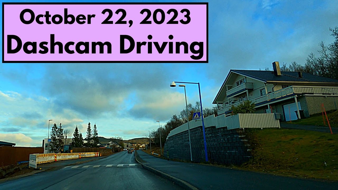 Dashcam driving in Tromsø, Norway. October 22, 2023.