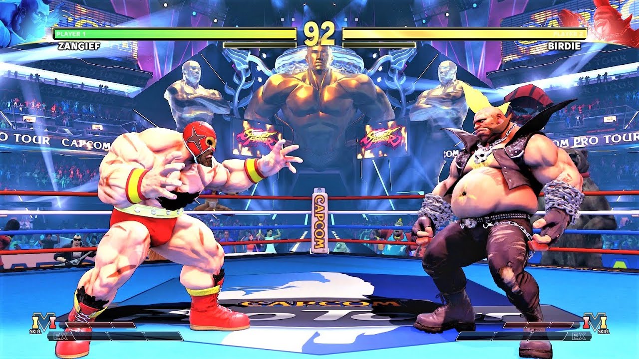 No BS just play! Masked Zangief vs Birdie (Hardest AI) - STREET FIGHTER V