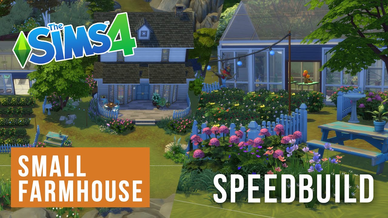 The Sims 4 Speed Build | Small Cottage/Farmhouse with Garden and Greenhouse | No CC