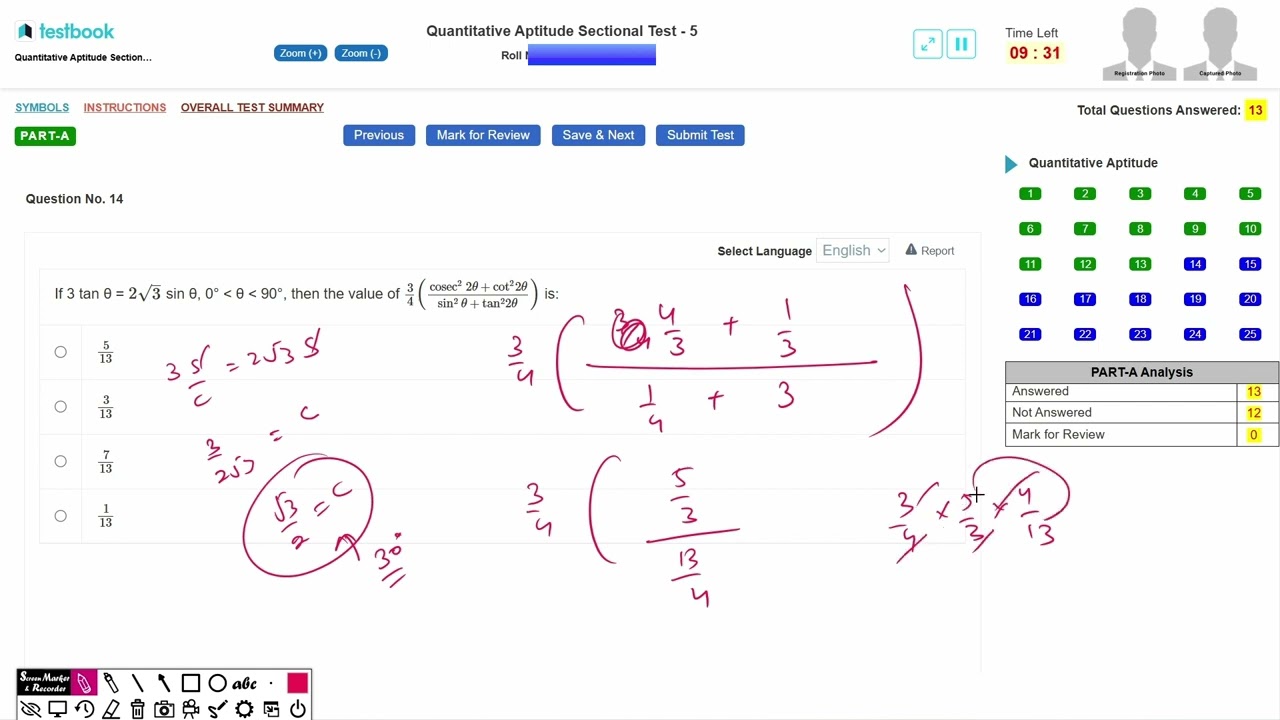 SSC CGL LIVE TESTBOOK MOCK NUMBER 5 || Maths Live Sectional Mock