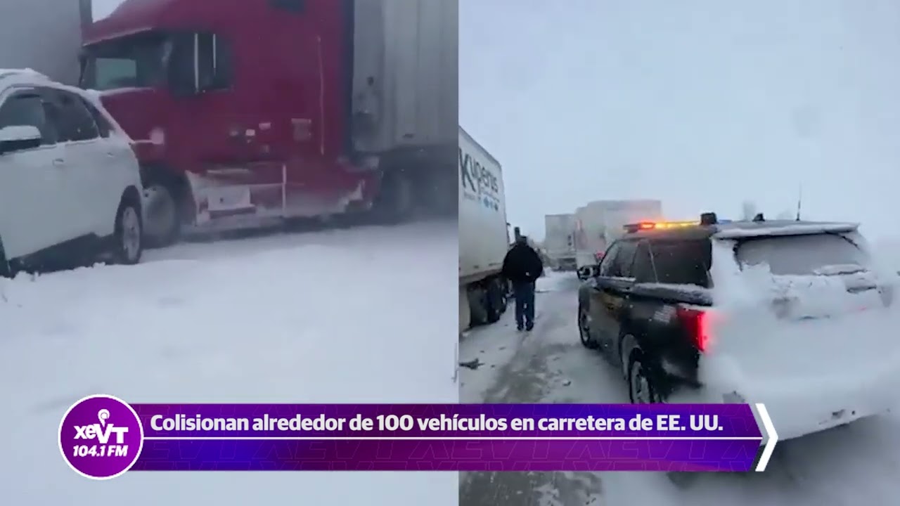 Colisionan 100 vehículos en carretera de Michigan, EE. UU.