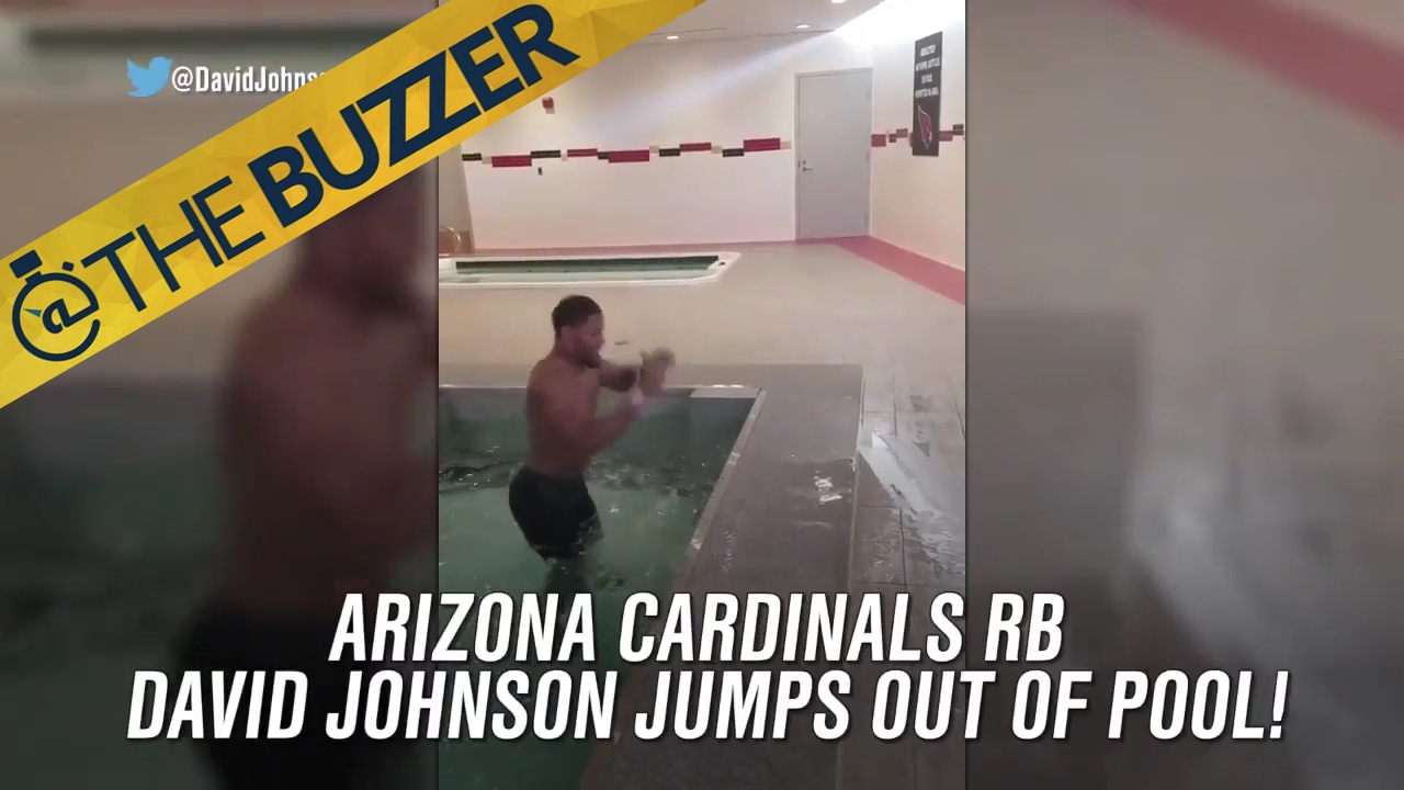 Watch David Johnson jump out of pool | @TheBuzzer | FOX SPORTS