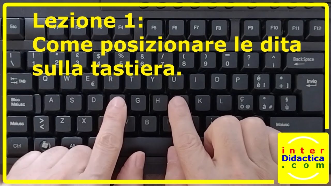 Lezione 1: Come posizionare le dita sulla tastiera. Corso Gratis di Dattilografia.
