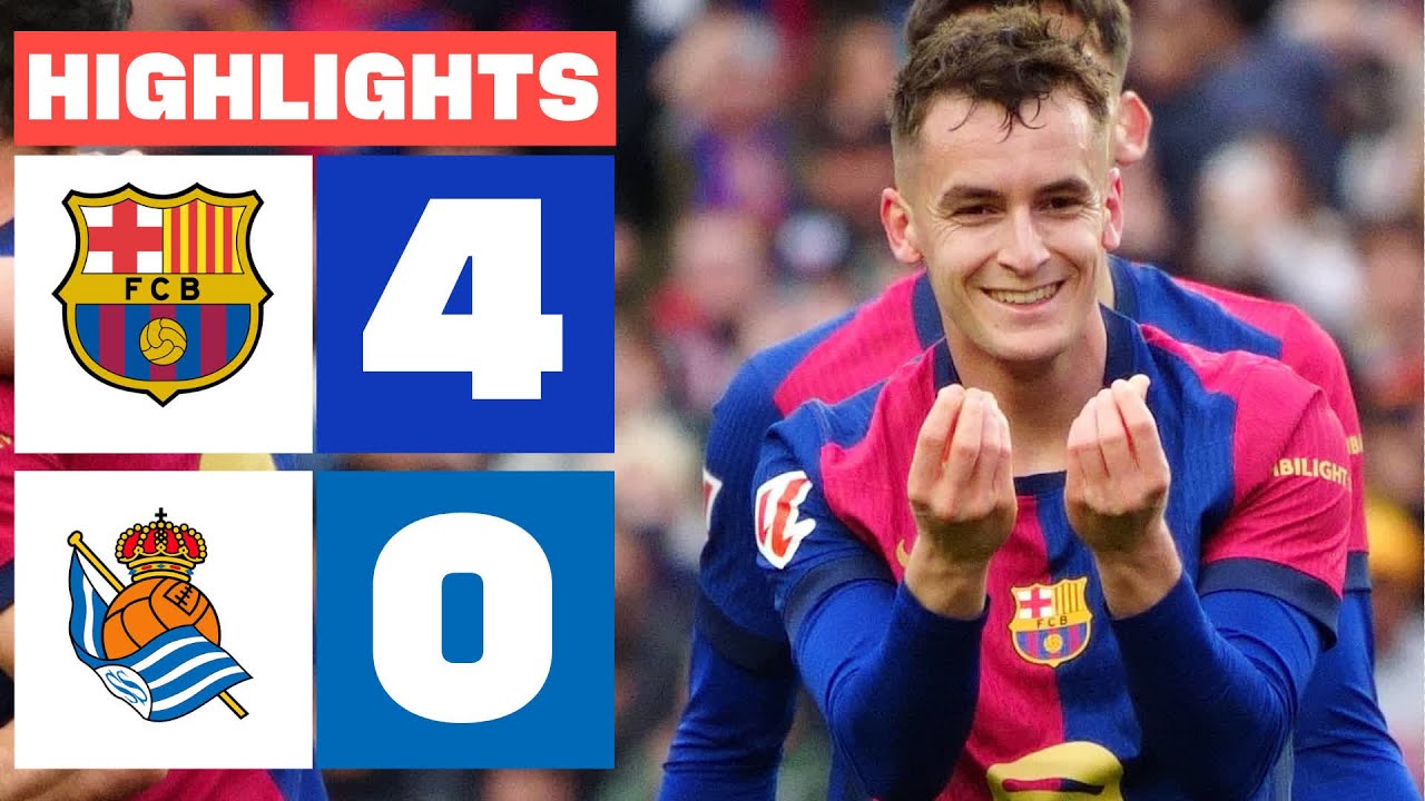 FC BARCELONA 4 - 0 REAL SOCIEDAD I RESUMEN LALIGA EA SPORTS
