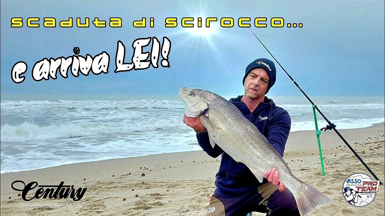 Super OMBRINA con mare in scaduta di scirocco....la magia del SURFCASTING!