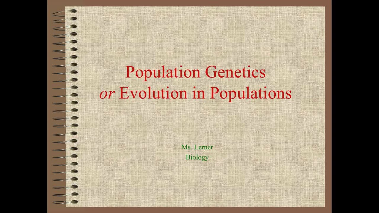 Population Genetics video lecture