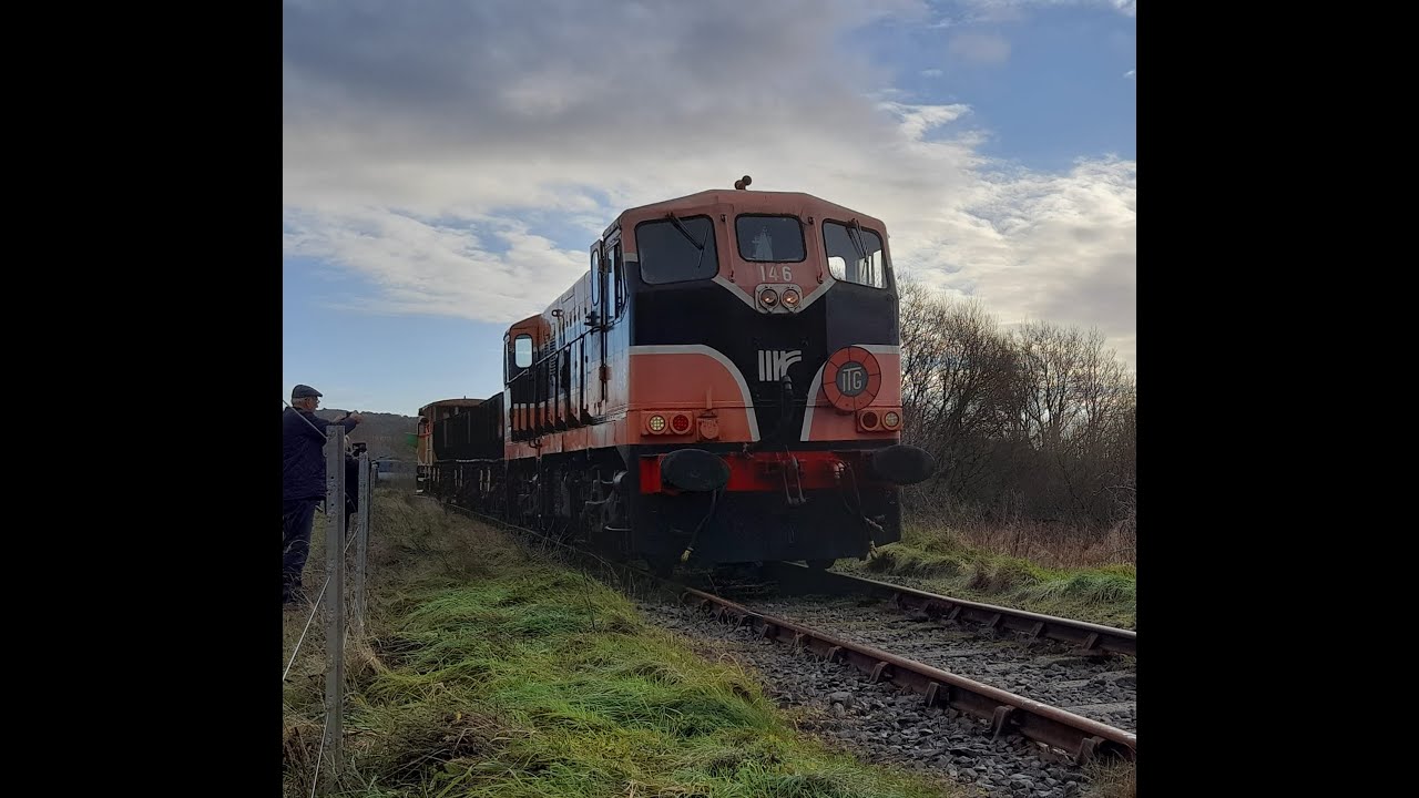 Ex Irish Rail 141 Class Loco 146 + Ballast Train & Plough Van - Downpatrick 7/1/23
