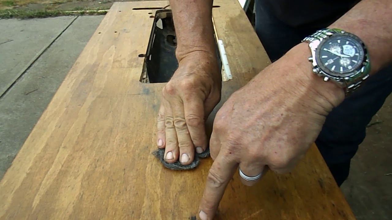 Sewing Machine Table restoration. The Initial  application