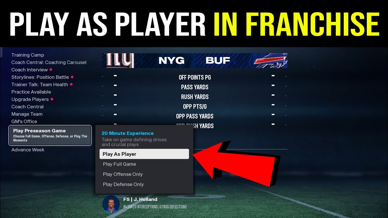 How to Play As a Player in Madden 26 Franchise Mode?