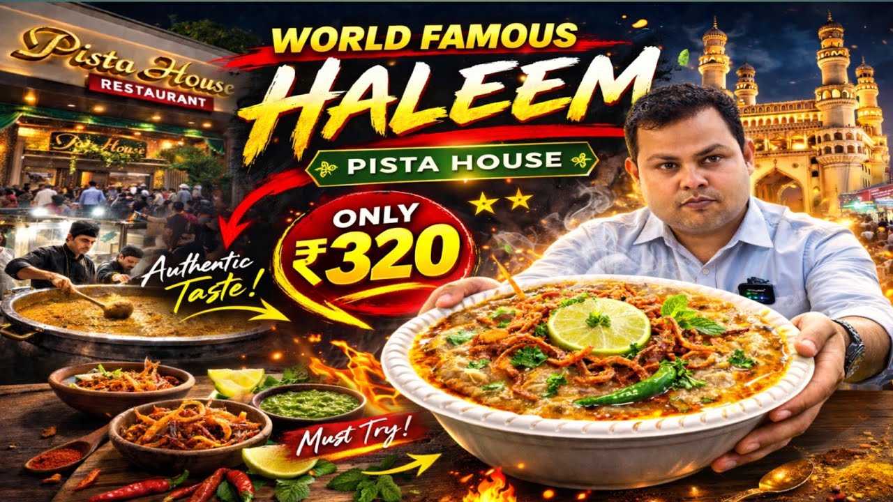 World Famous Haleem Pista House Only ₹320 😍 | Hyderabad Ramzan Special Haleem #ytvideo #viralvideo 