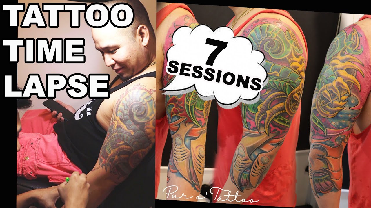 7 SESSIONS ALL IN 1 VIDEO, TATTOO TIME LAPSE: BIO ORGANIC/MECHANICAL