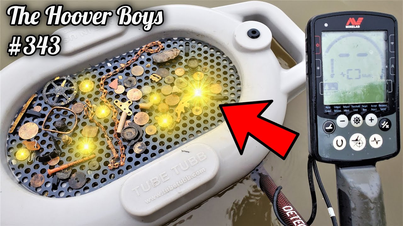 Found Crazy Old Coins Metal Detecting & Sifting Underwater Gravel Bar
