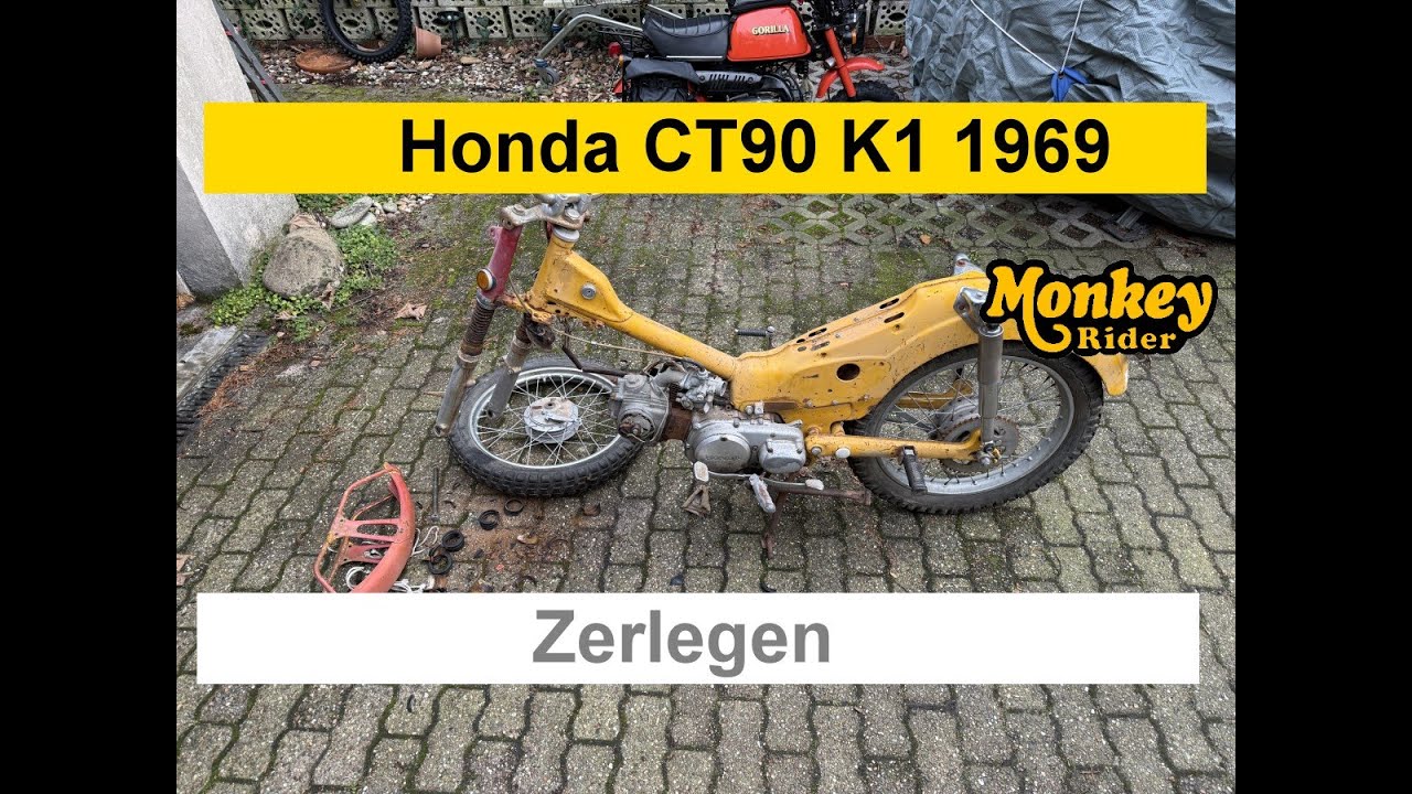Honda CT90 K1 Hunter Cub 1969, 3.  Das Zerlegen beginnt