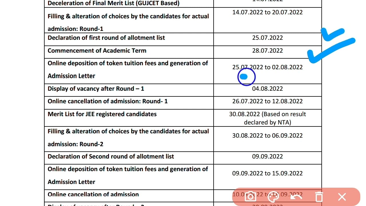 ACPC KEY Dates 2022 | Registration Process started | Halo Collage java ni taiyari shuru |