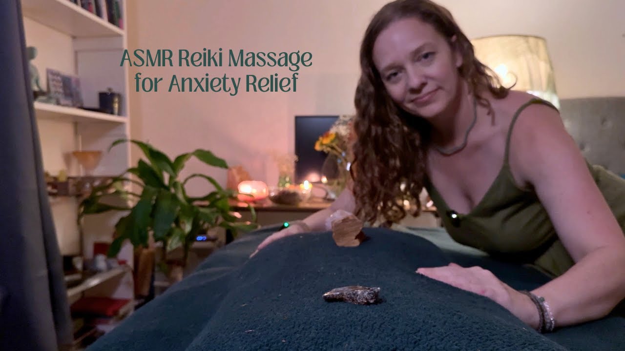 Массаж ASMR Рейки для снятия тревоги и заземления. Поцелуи подсолнуха, погремушки ауры и стихии З...