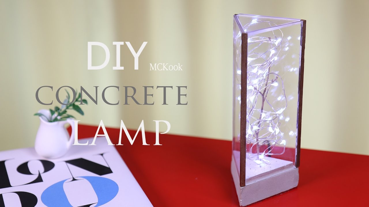 DIY concrete triangle LED light | Homemade concrete lamp 단 하나뿐인 스탠드 만들기!!