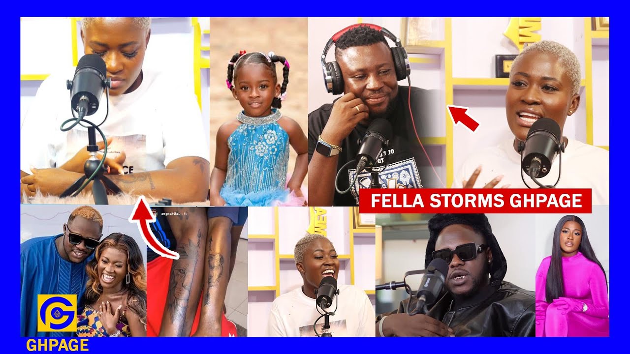 Fella Makafui 1st time reacts to f!ght with Medikal,Shows Tattoos,Moments with him at Ghpage studios