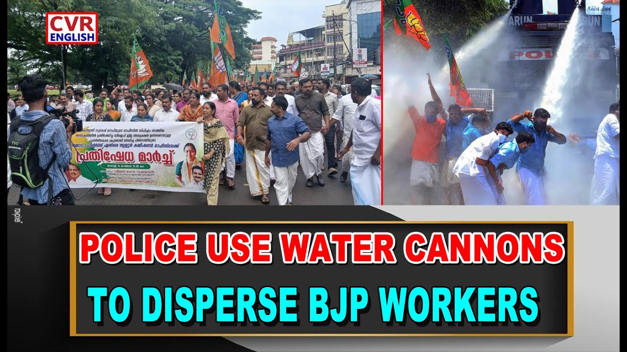 Chaos In Thrissur: BJP March Faces Water Cannons Amidst Political Clash | CVR English