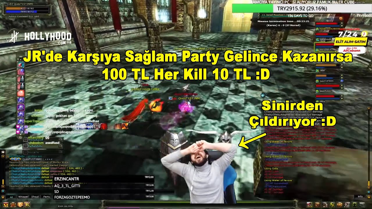 1ST3NM1 - JR'de Karşıya Sağlam Party Gelince Kazanırsa 100 TL Her Kill 10 TL :D | Knight Online
