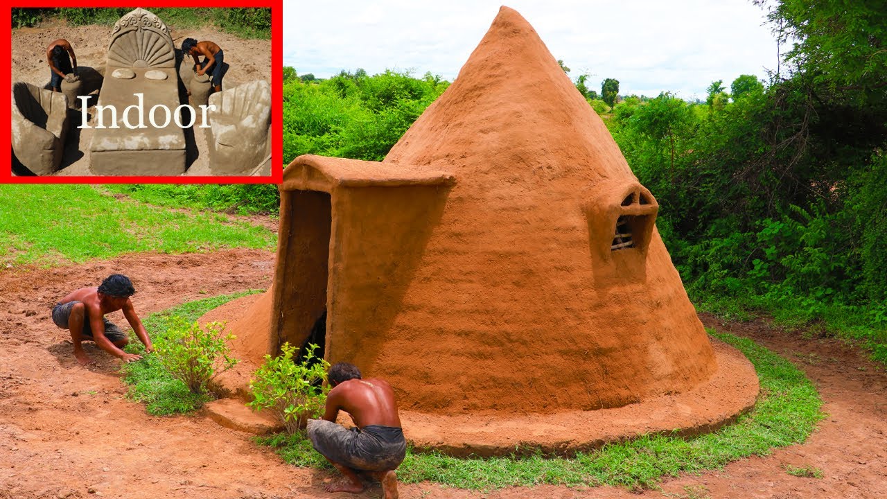 [Full Video] Build The Most Creative Underground Living Room & Mud Earthbag House By Ancient Skills