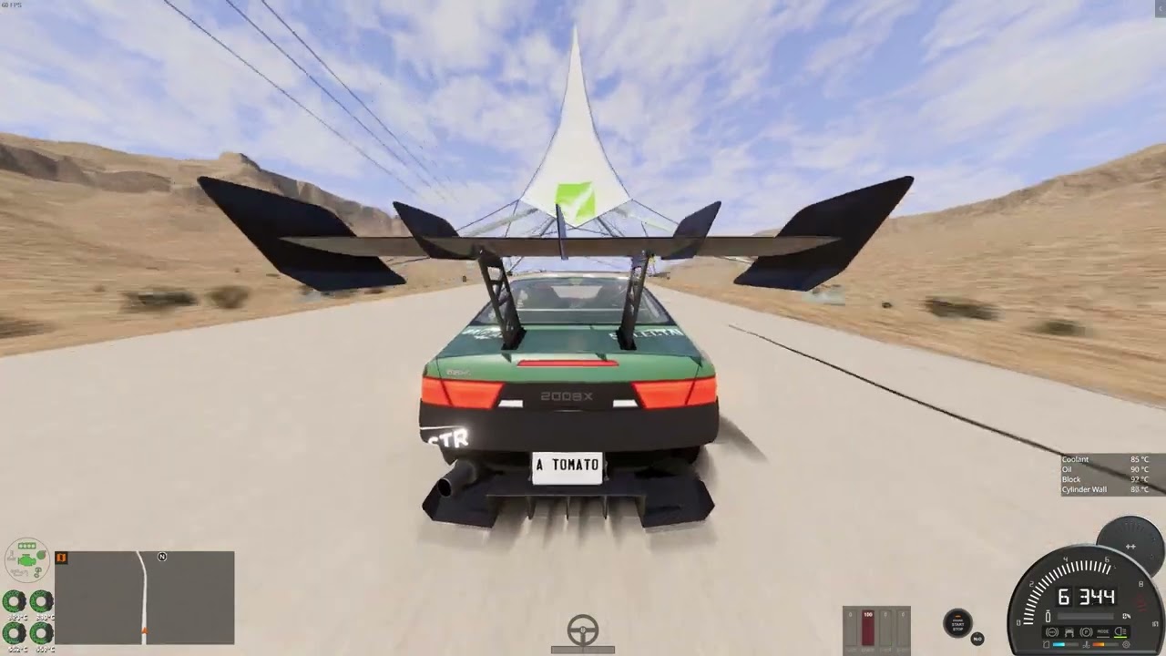 BeamNG Nevada Highway speed challenge