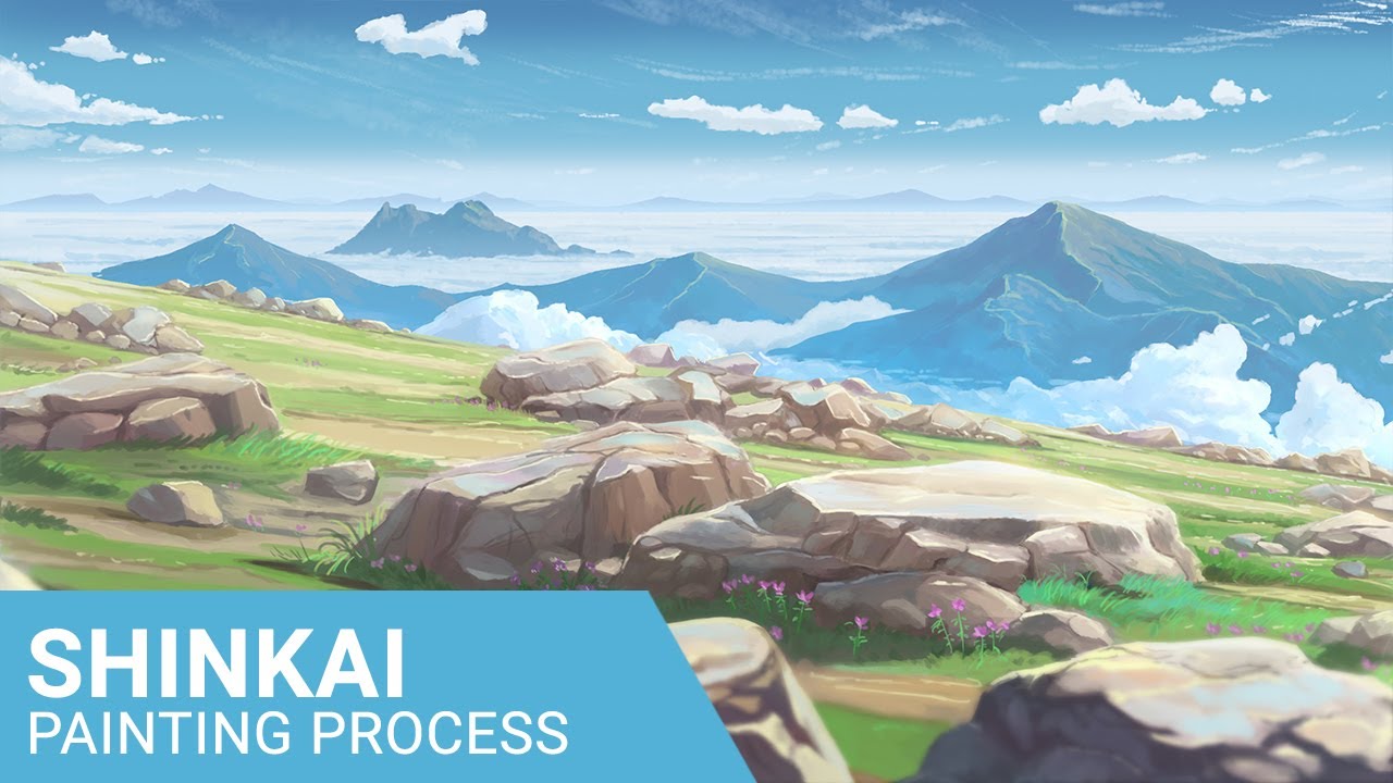 PAINTING a Makoto Shinkai Background