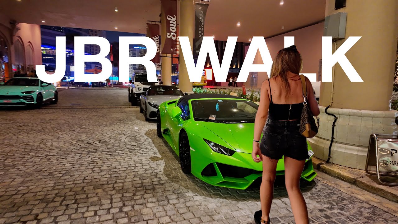 JBR Walk at Night | Jumeirah Beach Residence Dubai UAE 4K HDR | W