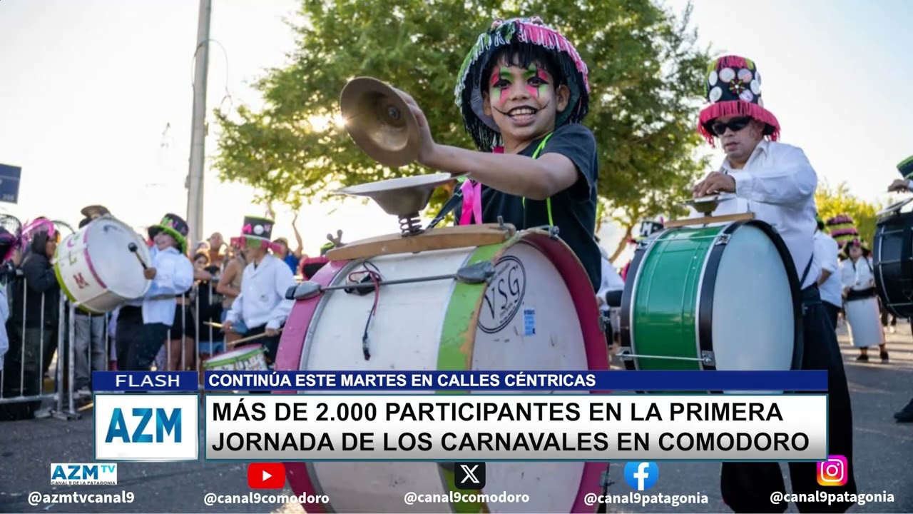 Más de 2.000 participantes en la primera jornada de los carnavales en Comodoro