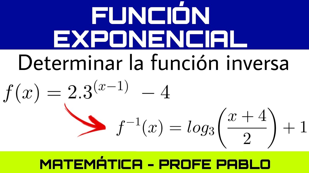 FUNCIÓN INVERSA DE FUNCIÓN EXPONENCIAL