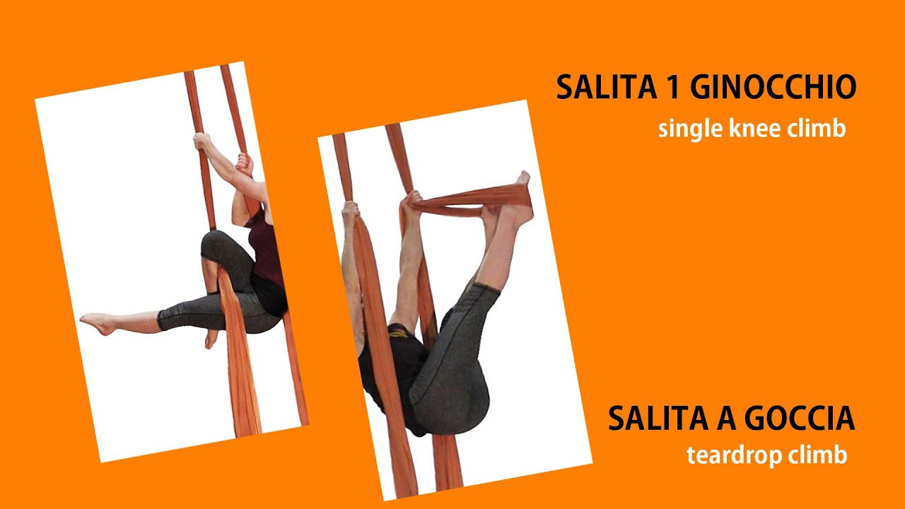 Tessuto aereo salita poplitea varianti - Aerial Silk hocks climb varistions